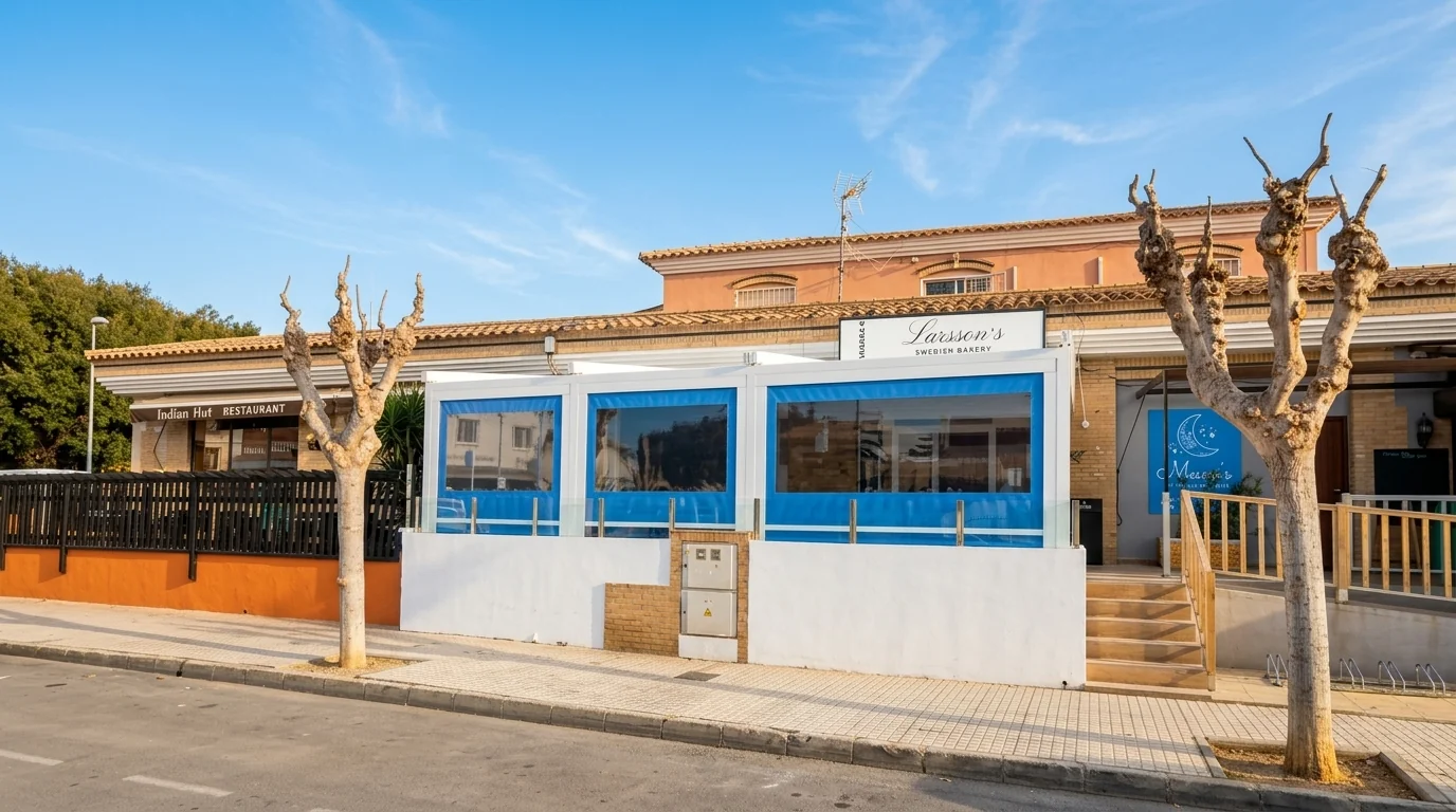 Cerramiento instalado en la terraza de un restaurante