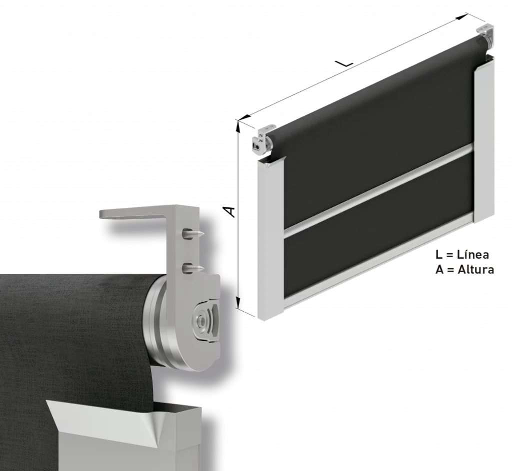 Vertical estándar entre apoyos - Telones verticales para proteger laterales y perímetro exterior. en Alicante | Toldos Corona