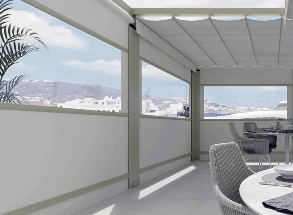 Vertical estándar en otra vista - Telones verticales para proteger laterales y perímetro exterior. en Alicante | Toldos Corona